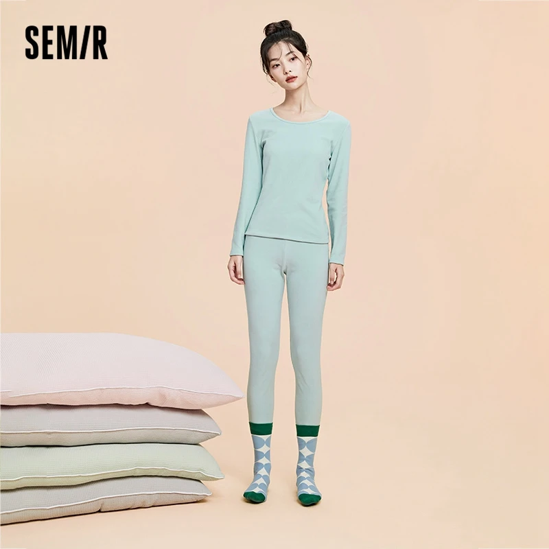 Semir Couple Pajamas Fashion Warm Suit Underwear Men Thickened Winter Woolen Autumn Clothes Pants Women