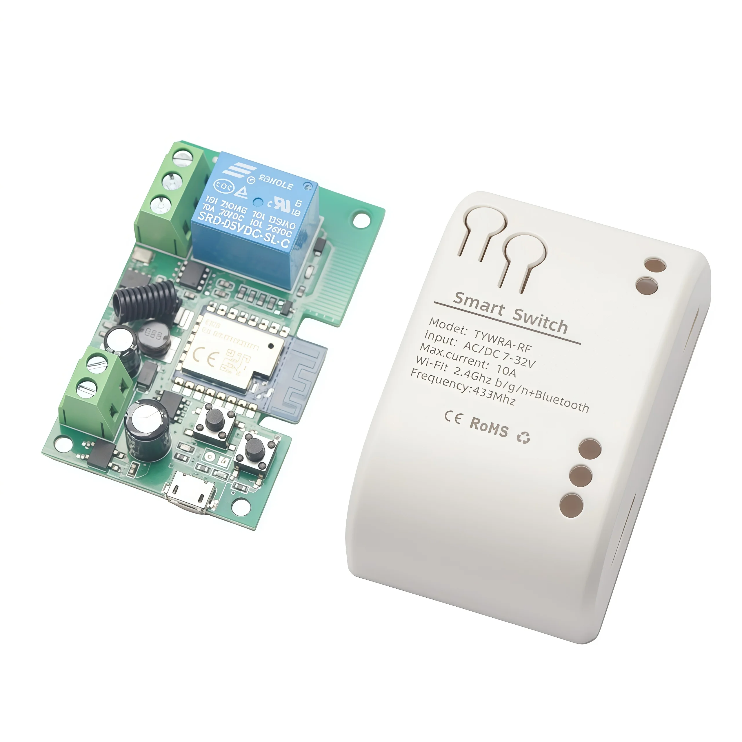Tuya DC 7V-32V 1 Channel RF Wifi Relay Module Wireless Remote Control Switch Jog Self-Lock Phone APP for Smart Home