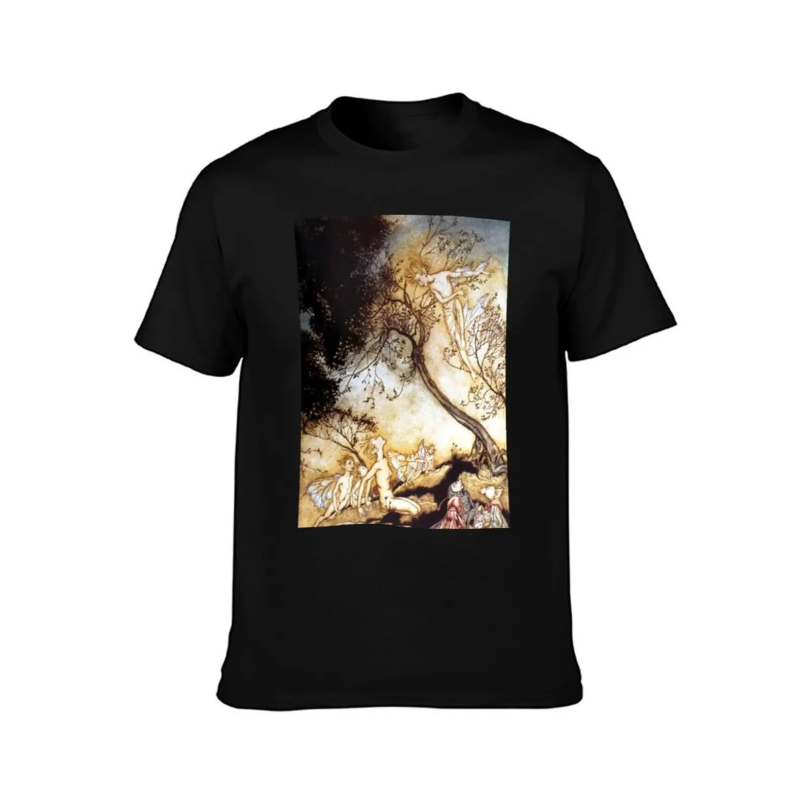 Ariel and Fairies - The Tempest - Arthur Rackham T-Shirt Plus Size All Match Tee Shirt T-Shirt