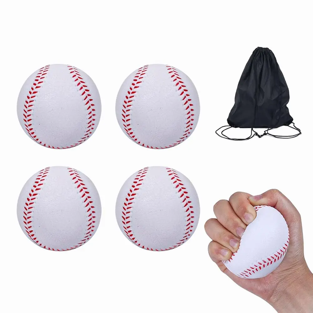 

Поролоновые бейсбольные мячи, 9 дюймов, мягкие тренировочные мячи для бейсбола, антистрессовые мячи с мешочком на шнурке