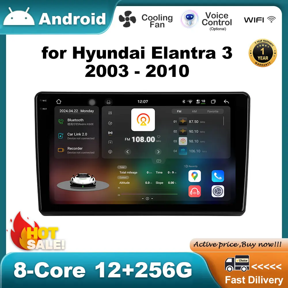 

for Hyundai Elantra 3 2003 - 2010 GPS Navigation Android OS Car Multimedia Video Radio Player Bluetooth Autoradio WiFi HD Screen