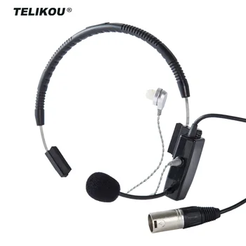 Telikou Ne-10 | Ketting Headset XLR-5M Connector Full-Duplex Bedrade Intercom Headset Electret Micrphone Voor Film Tv Stage