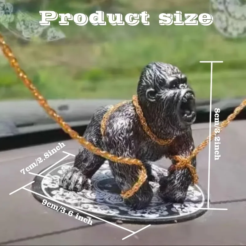 Gorilla Car Dashboard Decor  - Aggressive Roaring Design Car Interior Accessory for Auto Desk, Aquarium Home Decoration