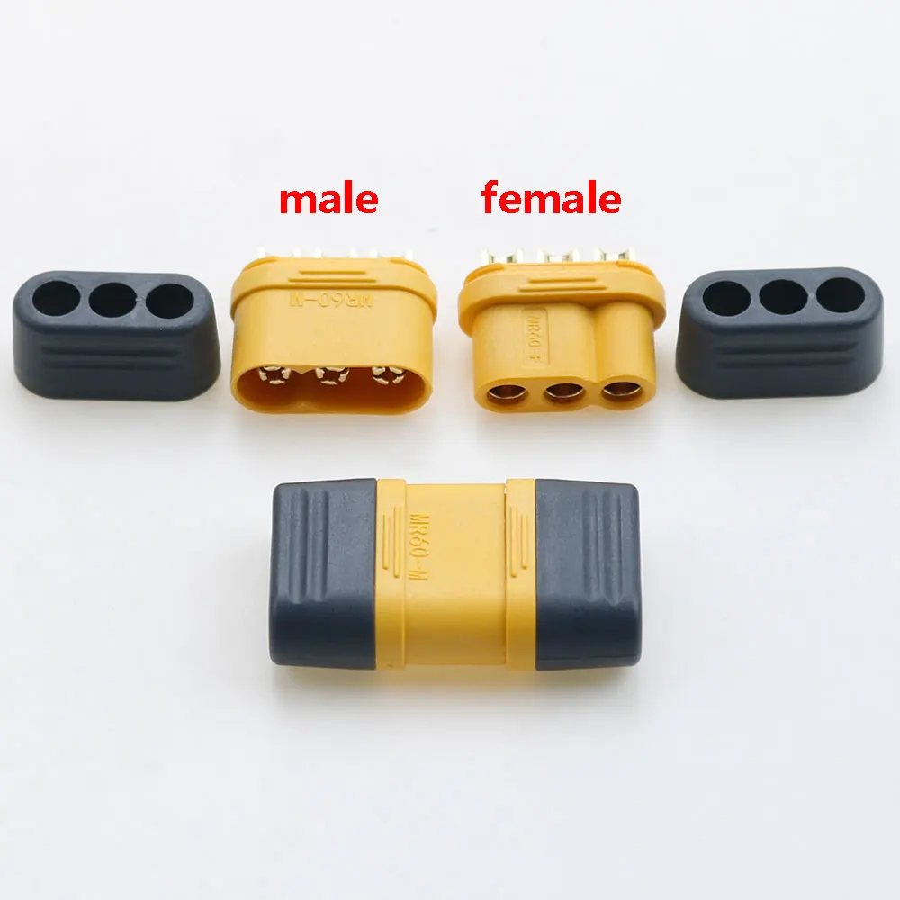 MR60-F/M motor electrically adjustable three core plug model aircraft model power battery male female connector charging head