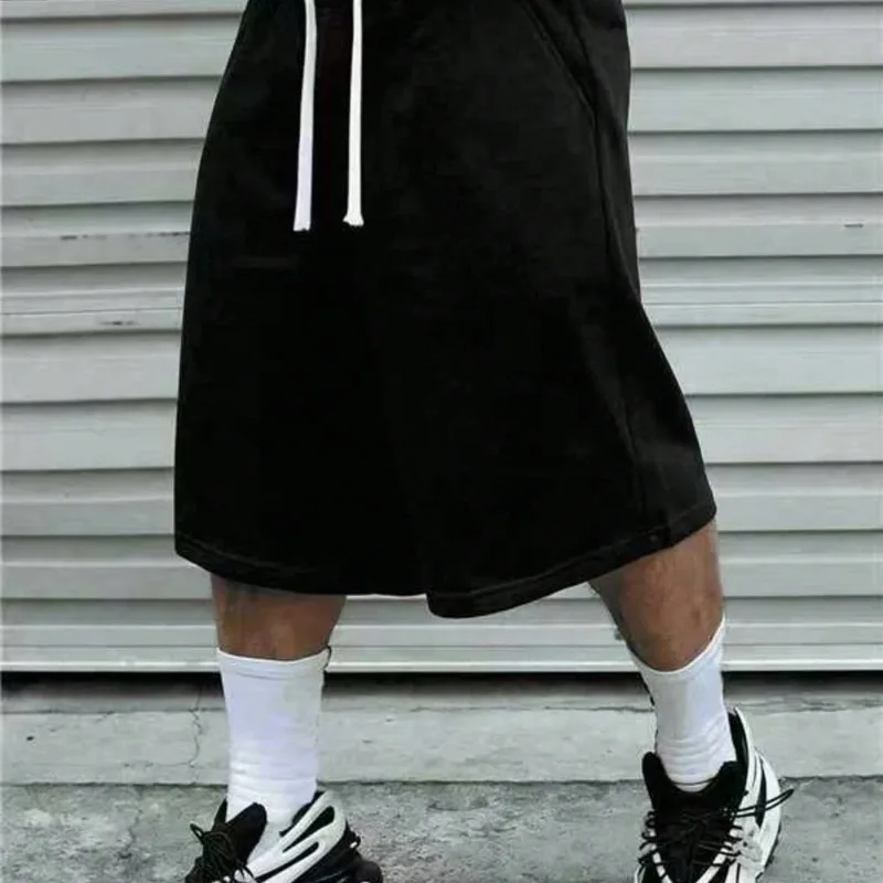 Y2K Retro-Stil Hip-Hop Trend Einfarbige Herren Street-Style Freizeitshorts Sommer Neue Lässige Sportshorts – Detail 5