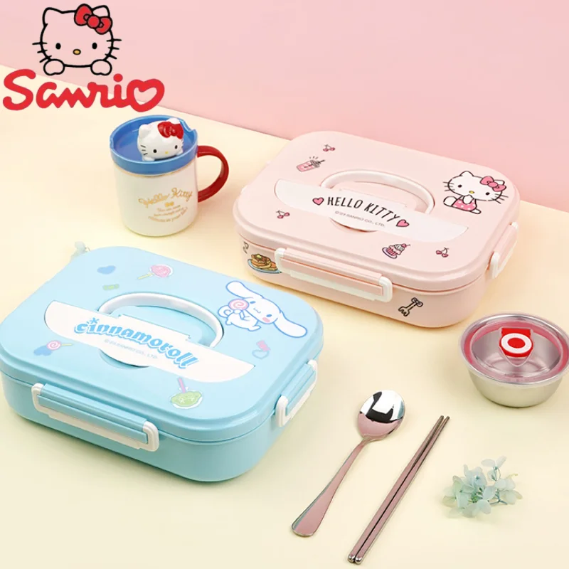 MINISO Sanrio Stainless Steel Lunch Box Household Crisper Box Cartoon Peripherals Home Picnic School Holiday Gifts for Students