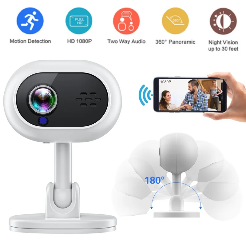 Mini Smart Camera 1080P WiFi IP Motion Detection Alarm Reminder Voice Interactive Night Vision Monitoring Home Security New