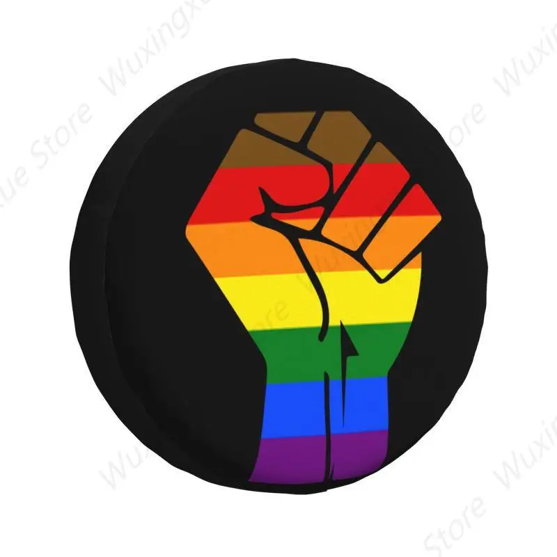 

Чехол для запасного колеса Black Lives Matter Fist Gay LGBT Pride для Prado Pajero Wrangler Jeep RV SUV 4WD 4x4, автомобильные аксессуары