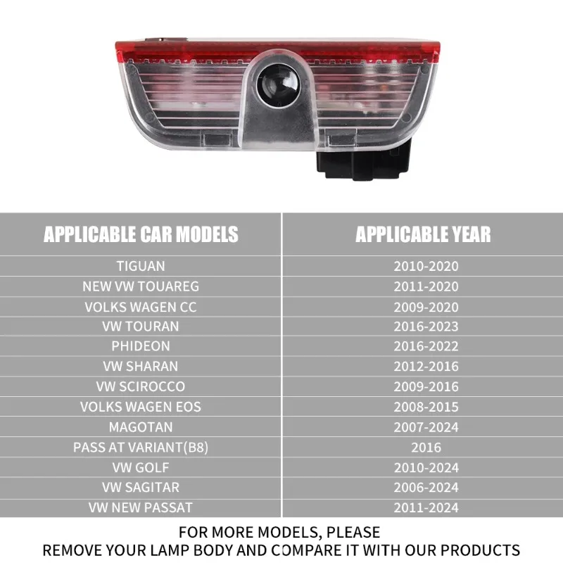 Hub Caps Car Door Welcome Projector LED Light Wireless Courtesy Lamp For Volkswagen VW VARIANT(B8) GOLF SAGITAR NEW PASSAT CC PH - view 5