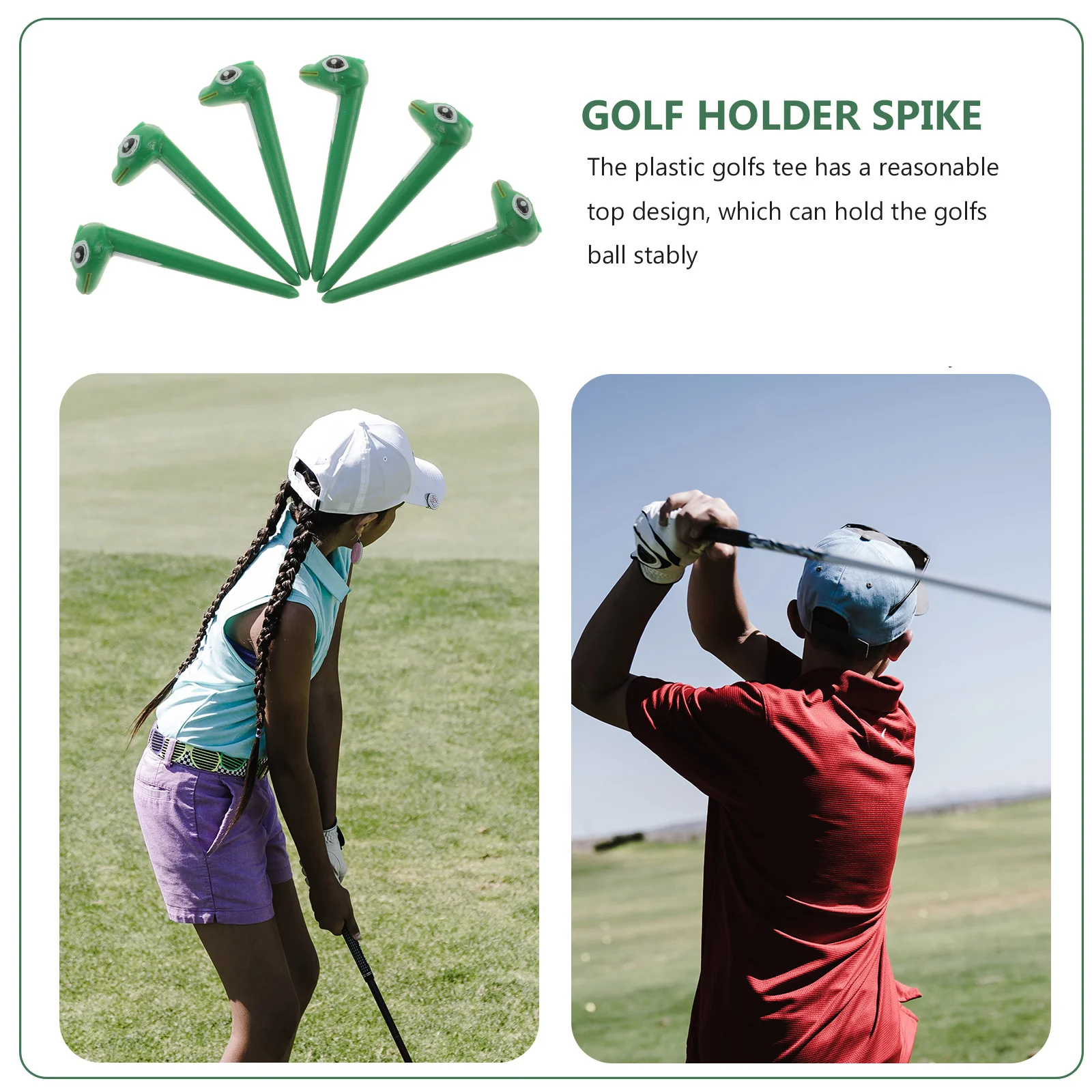 6 個の丈夫なゴルフティー耐久性のあるプラスチックボールホルダーデザイン練習用品ゴルフティーゴルフスパイク