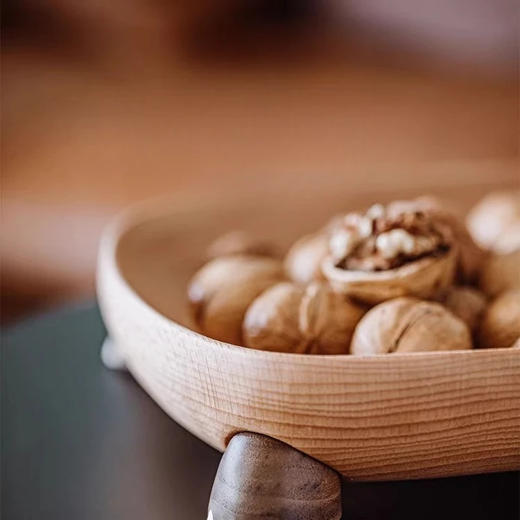 Fruit plate light luxury wooden fruit plate, living room home original snack plate Japanese creative coffee table
