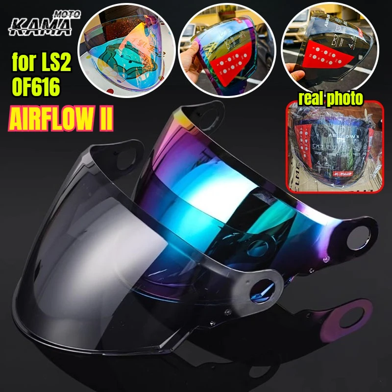 

For LS2 OF616 Helmet Sun Visor Original Accessories AIRFLOW II Transparent Silver Plated Electroplated Color Electronic Red