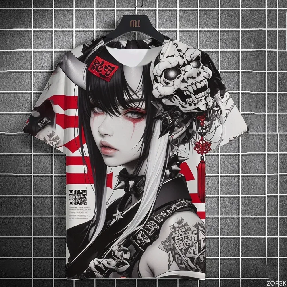 

2025 Summer Hot Selling Fashionable 3D Printed Japanese Anime Cool T-shirt Casual Round Neck Short Sleeve Breathable Street Top