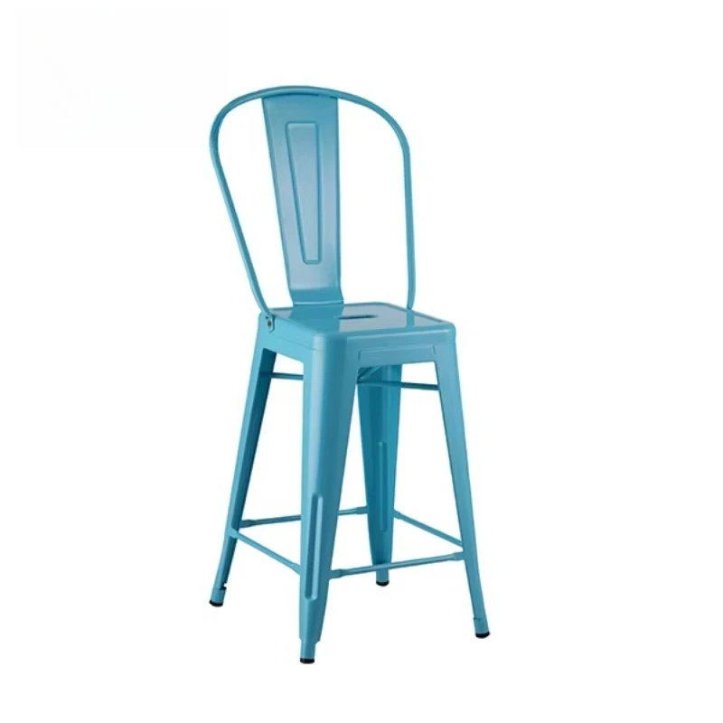 Modern Design Counter Height Coffee Restaurant Stool Dining Metal Industrial High Bar Chair