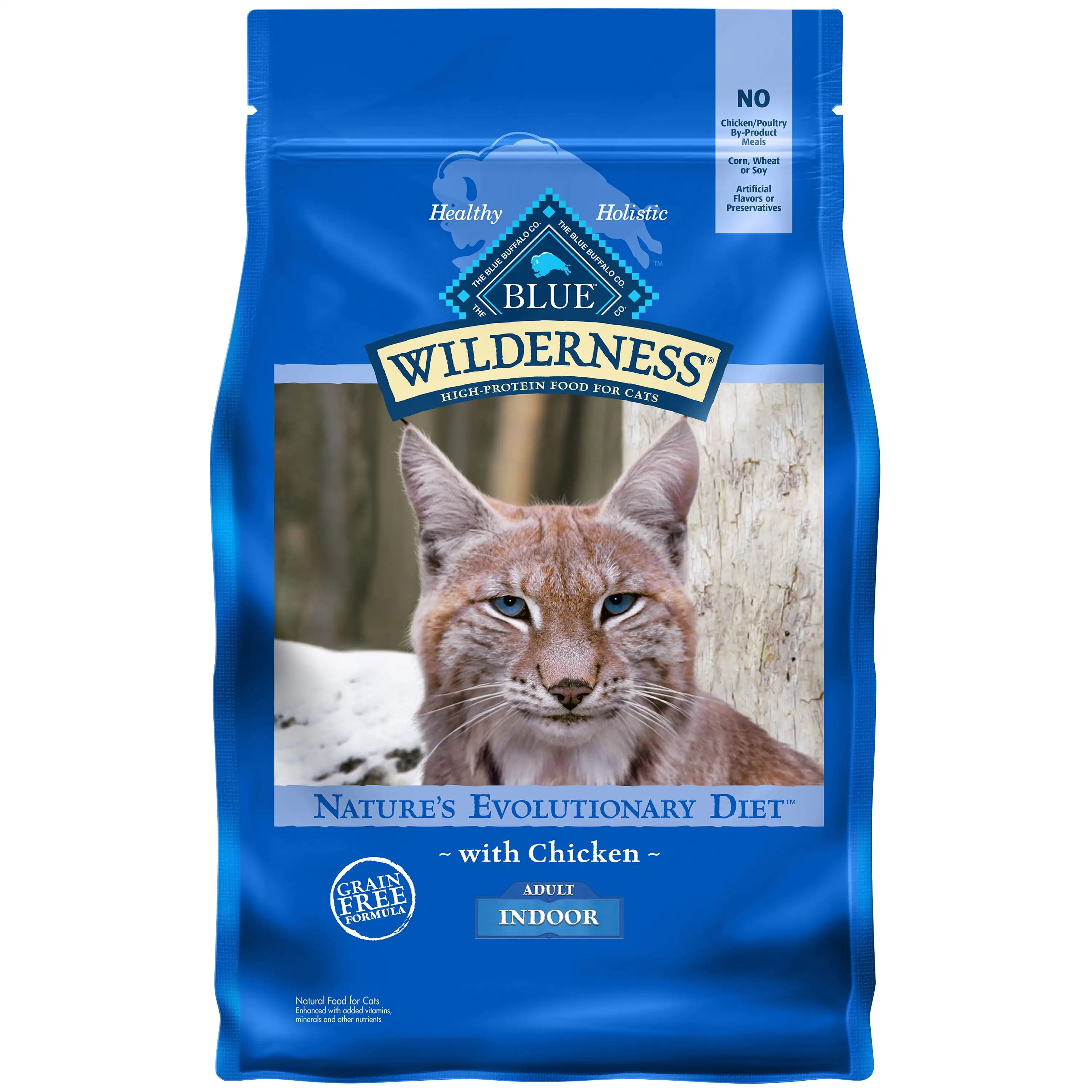 

Blue Buffalo Wilderness Natural High-Protein, Grain-Free Dry Cat Food, Chicken, 4-lb. Bag