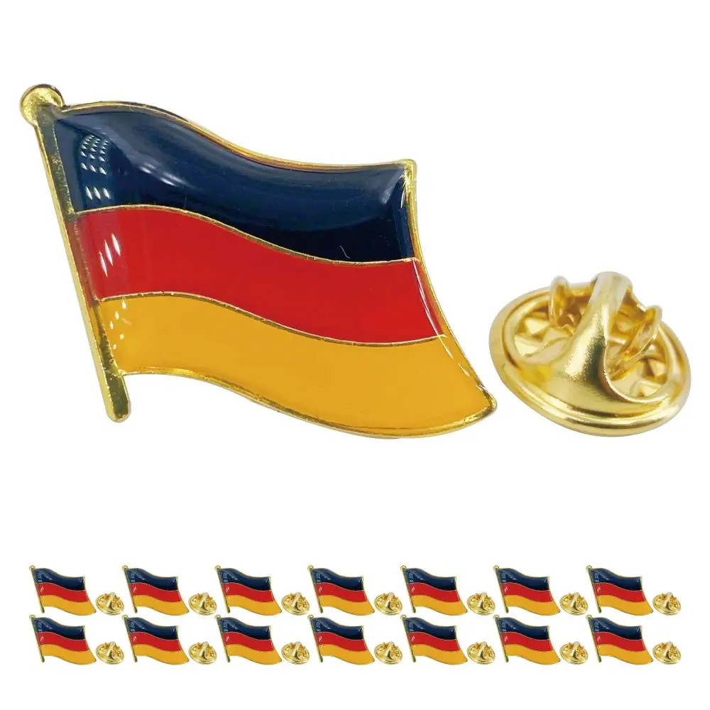 German Flag Brooch Pin with Coating Butterfly Clasp Versatile Badge for Clothing Collars Jackets Hats Bags Express Your P