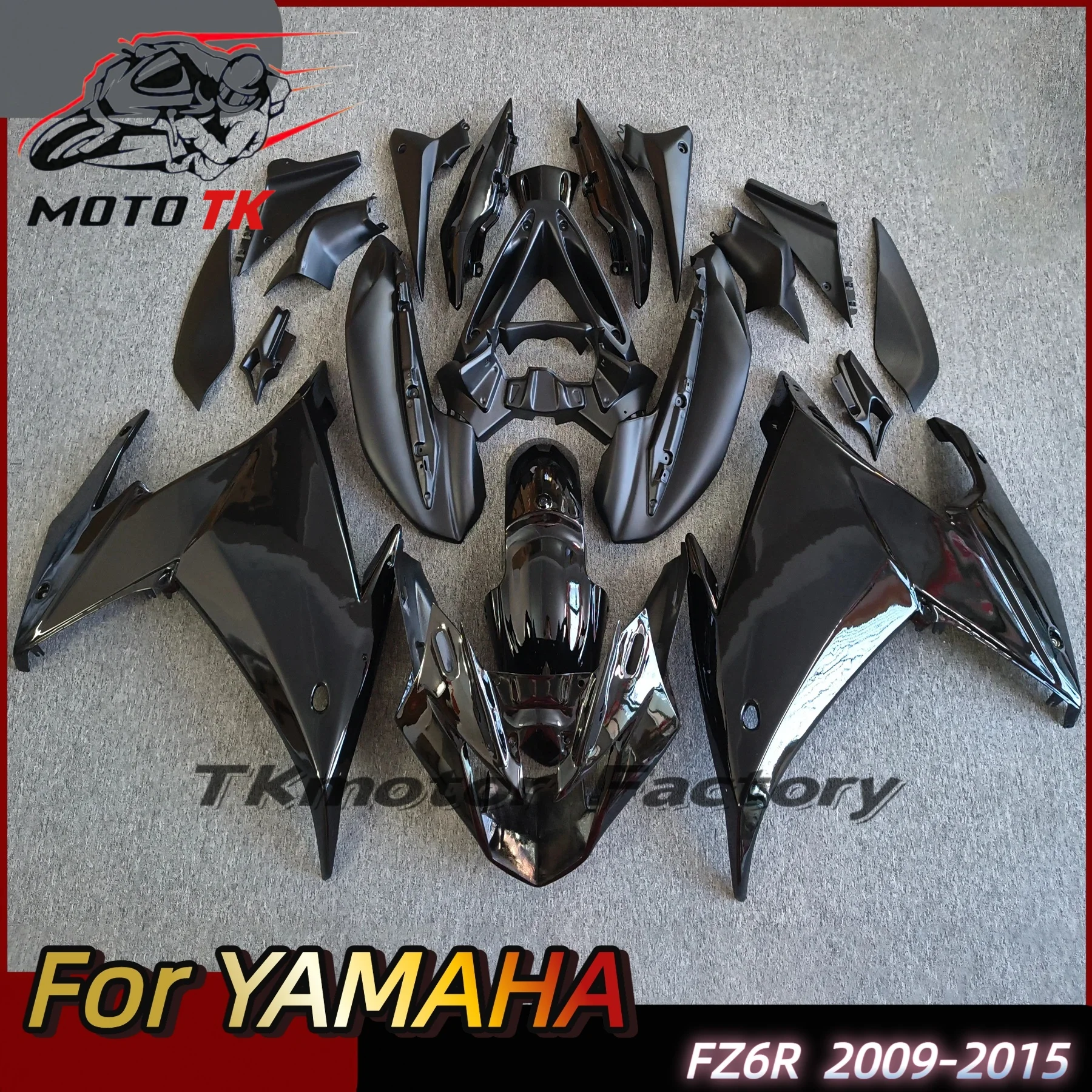Custom Motorcycle Bodyframe Cover For Yamaha FZ6R 2009-2015 Black Fairings FZ-6R 09-15 ABS Injection Fairing Kit Bodywork Cowl