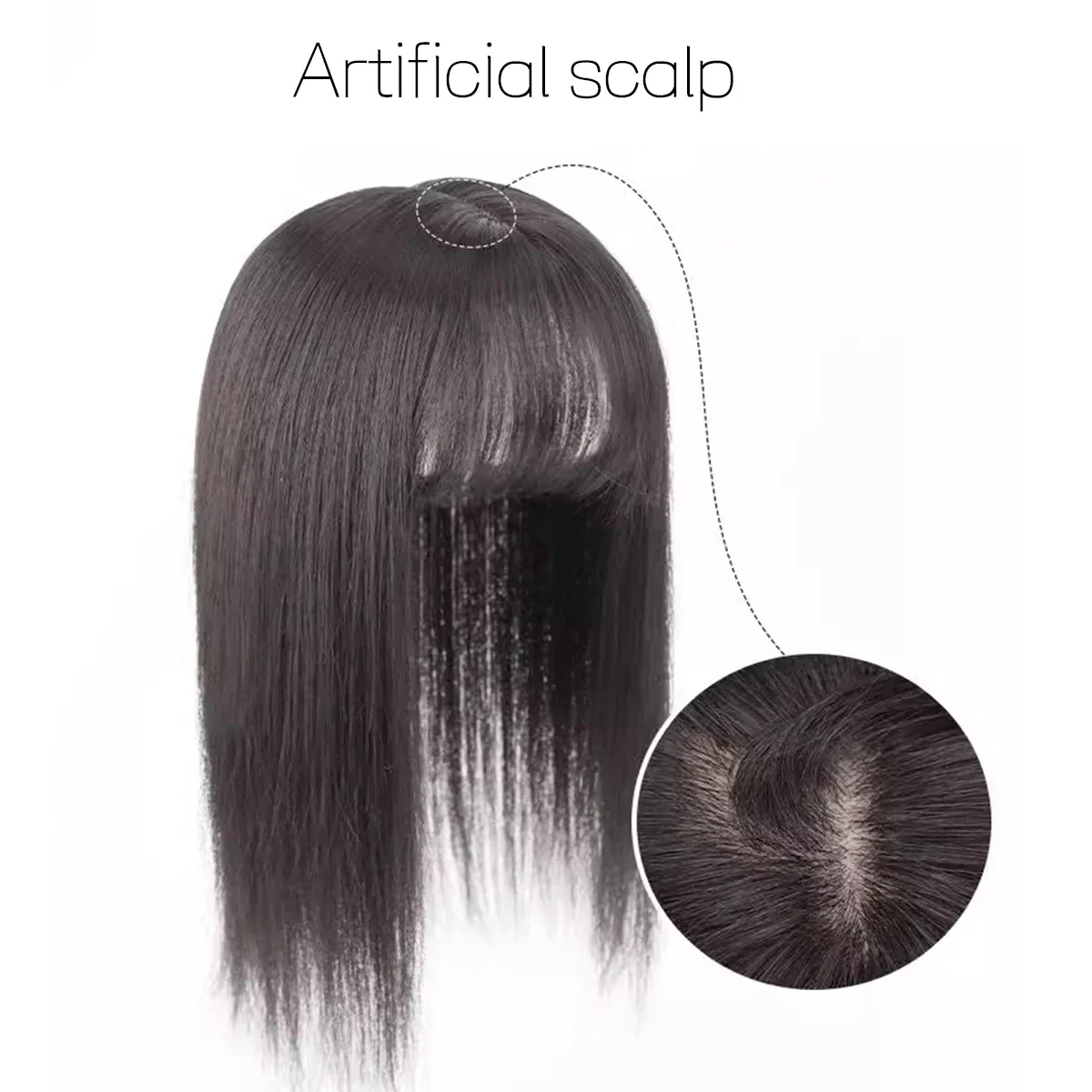 Synthetic Hair Toppers Women Topper 9*12cm Natural Straight Hair Clip In Wigs For Women Hairpiece With bangs