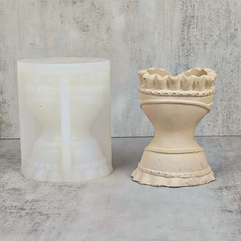 DIY Plant Vase Silicone Mold for Making Plaster Flower Pots Resin Molds Wedding Dress Pen Holder Gardening Home Decor Dropship