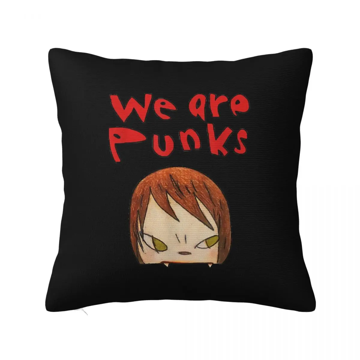 We Are Punks Classic Polyester Cushion Cover Yoshitomo Nara Livingroom Chair Decorative Breathable Pillow Cover