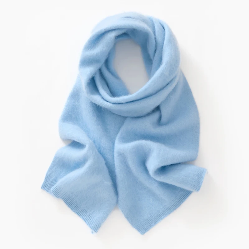 

Шарф из 5% кашемира и 95% шерсти, новый женский осенне-зимний вязаный шарф, однотонный, мягкий и теплый, модный шарф