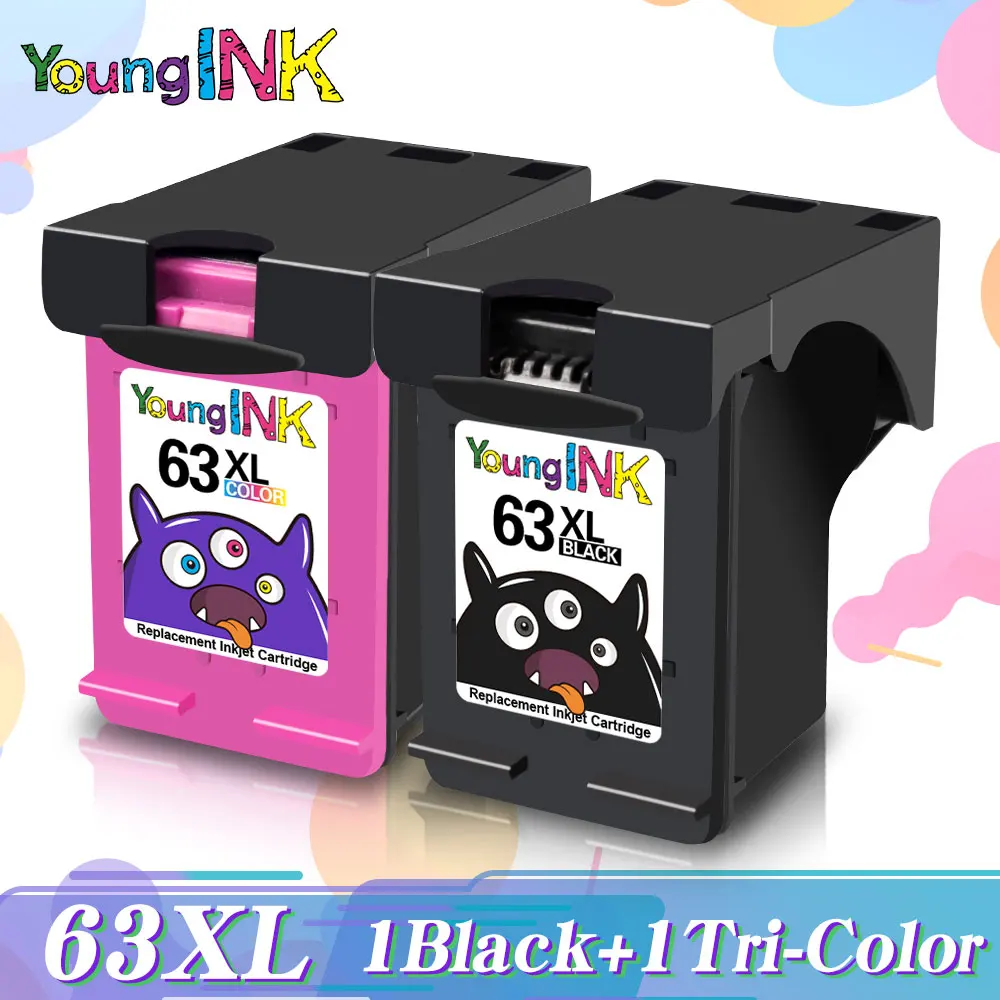 PRINTJOY  63XL Re-Manufactured  Replacement For HP 63 Ink For Cartridge Deskjet 1110 1111 1112 2130 2131 2132 Printer