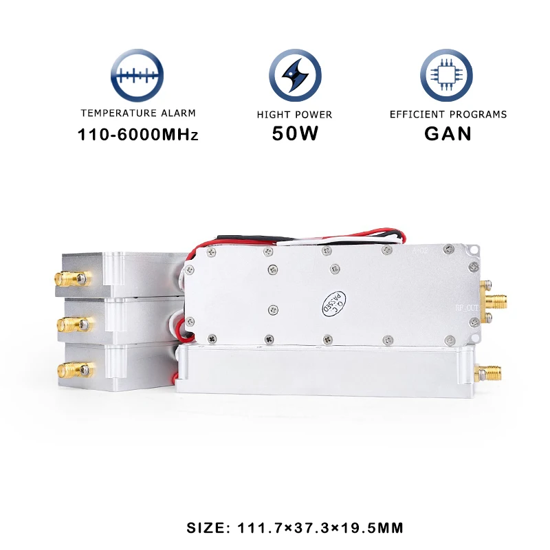 Gan 50W 433MHZ 900MHZ 1.2G 2.4G5.8G Customized Frequency Output Power SignaModule Uav Drone Customized Frequency counter FPV