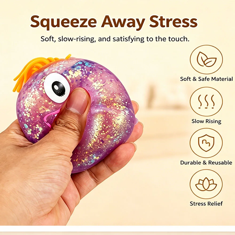 Kawaii Maltose Monster Squishy Silicone Squeeze Anxiety Vent Aesthetic Room Desk Decor Ornament Surprise Party Favor Prop view 5