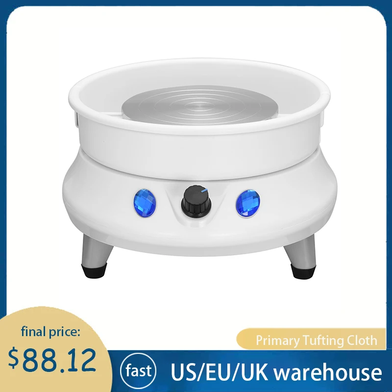 Electric Pottery Wheel Machine with Detachable ABS Basin, Ceramic Working Plate, Clay Crafts, DIY Hand Tools, 13cm