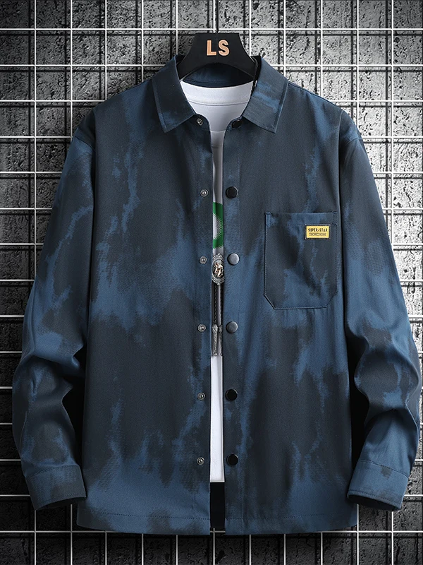 

Новая осенняя повседневная джинсовая куртка большого размера для мужчин, с эффектом кислотной стирки, воротником-стойкой, модный образ для школы, свиданий и активного отдыха