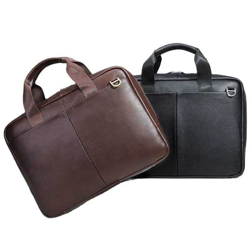 

Vintage Classic Custom Lawyers Business Portable Waterproof Laptop Bag Big Capacity Genuine Cow Leather Men Briefcases