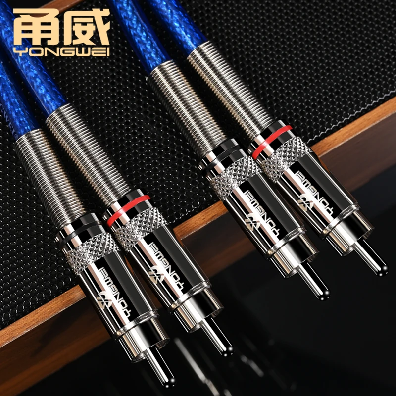 YONGWEI 1 Pair 2RCA to 2 RCA Male to Male Audio Cable Gold-Plated RCA Audio Cable for Home Theater DVD TV Amplifier CD Soundbox