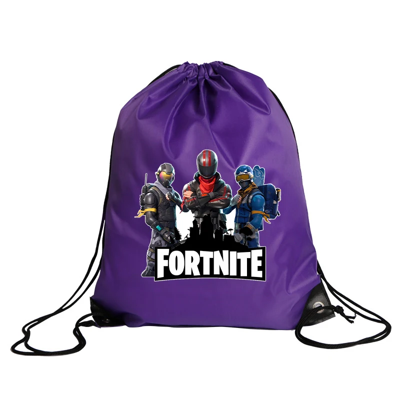 Nuevas bolsas con cordón Fortnites, mochila impermeable de gran capacidad, bolsa estampada con figura de dibujos animados, bolsa de almacenamiento de baloncesto para niños