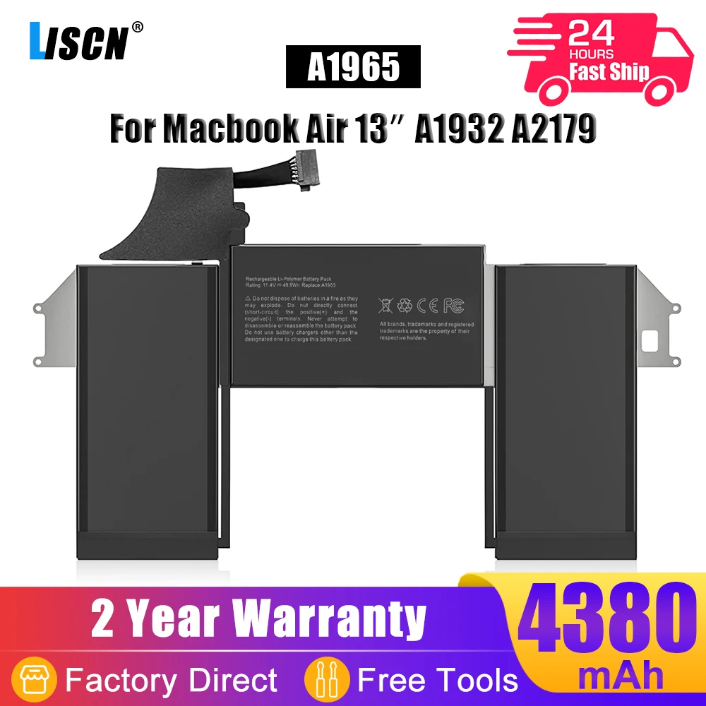 liscn 499wh a1965 bateria do portatil para apple macbook air 13 a1932 20232023 anos a2179 inicio de 2023 emc 3184 emc3302 02002455 01