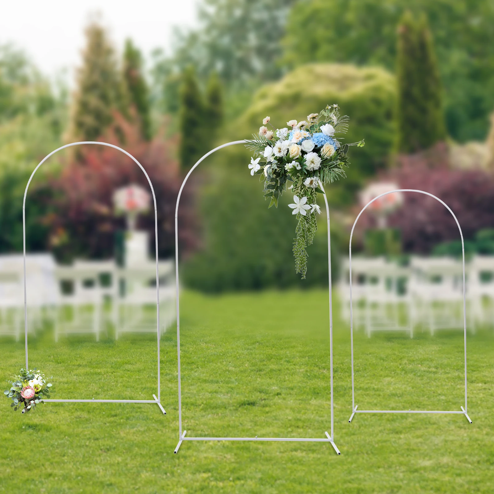 3Pcs Metal Wedding Arch Stand Party Backdrop Shelf For Ceremony Yard Venue Rack Wedding Arch Stand 3pcs Party Backdrop Decor