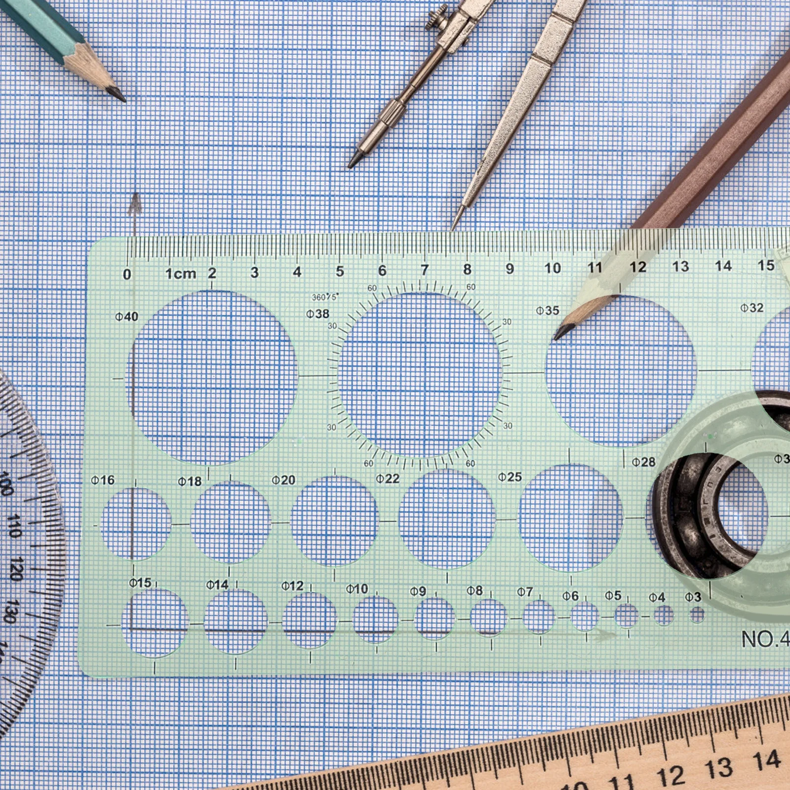 3Pcs Drawing Stencils Ruler Set Geometric Templates for School Stationery Measuring Tool Lightweight Safe PP Material Drawing