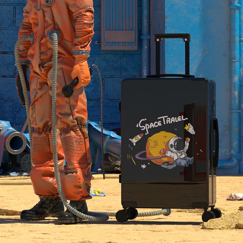 Astronaut Suitcase Cartoon Travel Password Box Students Small Fresh Luggage Case Suitcase Men and Women Rolling Luggage