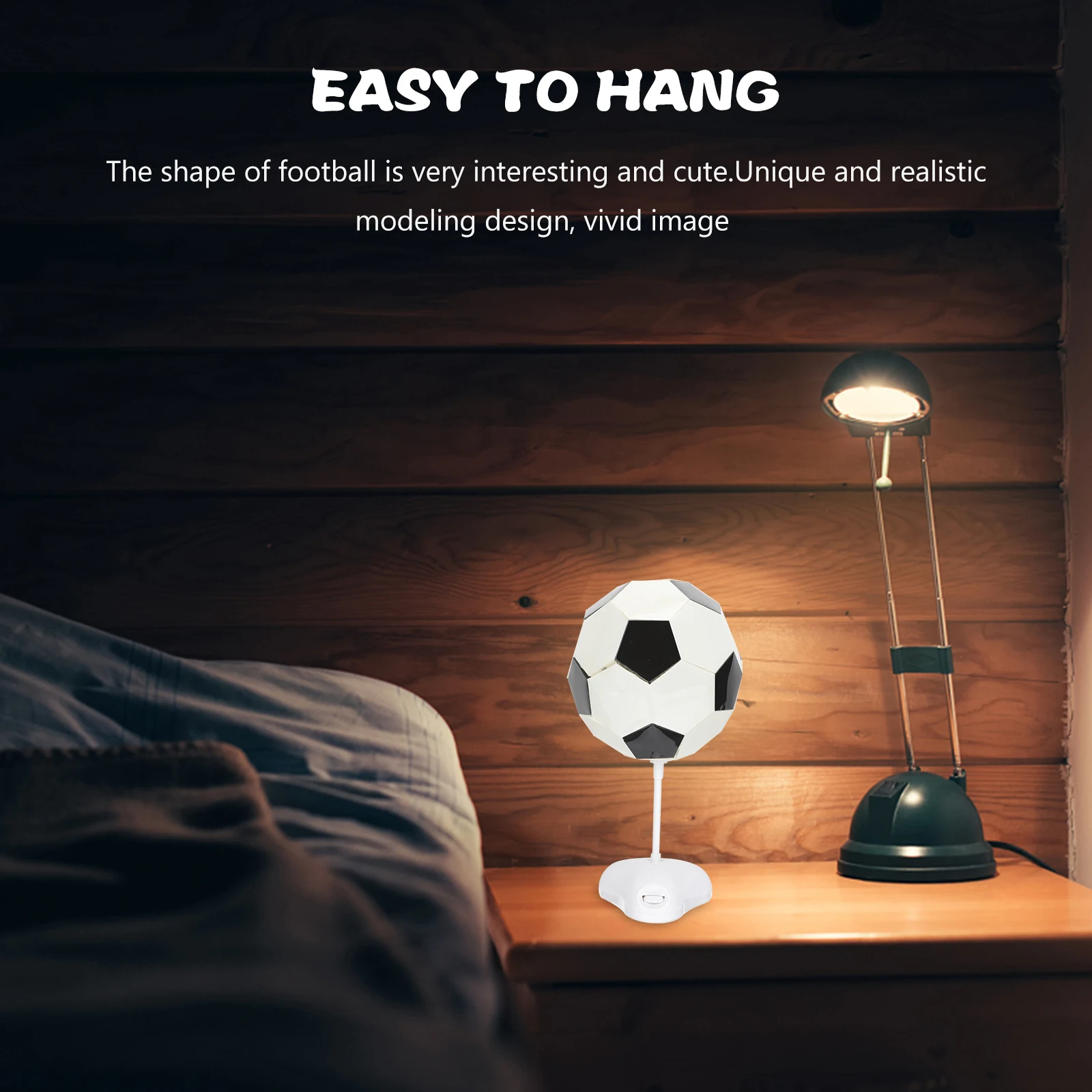 

Football Table Lamp Night Light for Kids Soccer Style Cartoon Bedroom Lamps Plug in Operated Home Nursery Decor