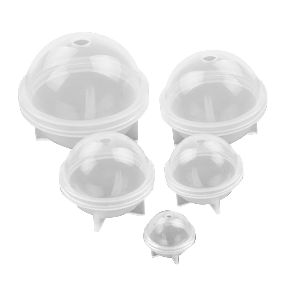 

5 Pcs Silicone Mold Round Shape High Mirror Surface Hemisphere Molds for Jewelry Accessories Perfect Size Beverages Slow Melting