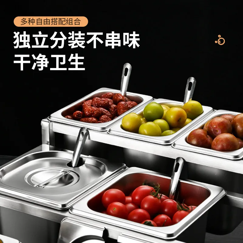 

stainless steel portion pots & jars - perfect for condiments, sauces, and toppings in coffee shops and dessert parlors