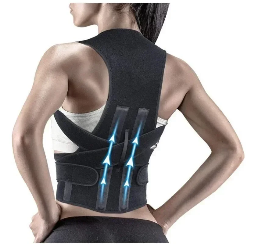 Men Women Anti-Slip Shoulder Straps Upper Back Brace Adjustable Posture Corrector Back Straightener for Hunchback Corrector