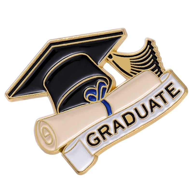 Graduate Enamel Lapel Pin Graduation Gift for Student, Graduation Hat Enamel Lapel Pin Graduation Gown Lapel Pin DXAA