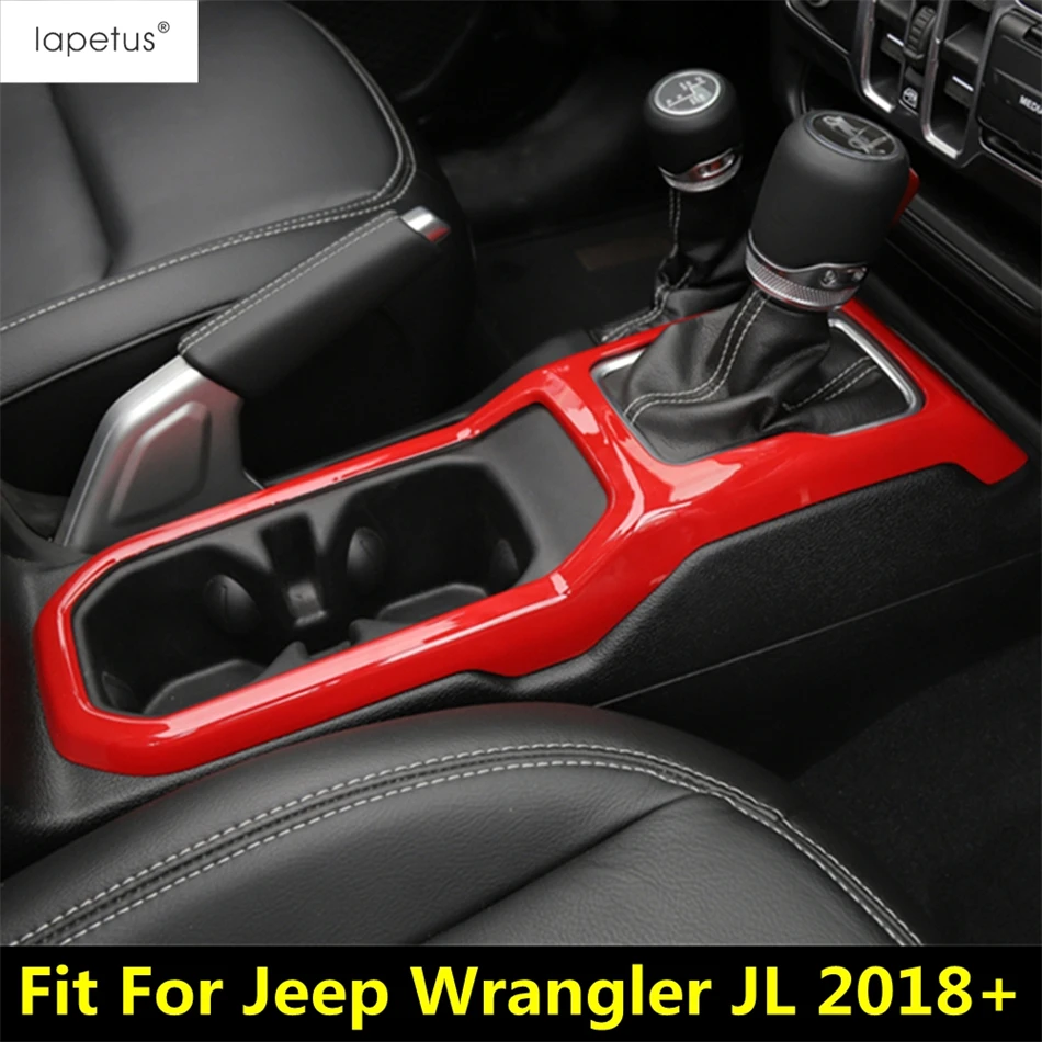 

Central Control Gear Shift Panel Water Cup Frame Decoration Cover Trim For Jeep Wrangler JL 2018 - 2022 ABS Accessories Interior