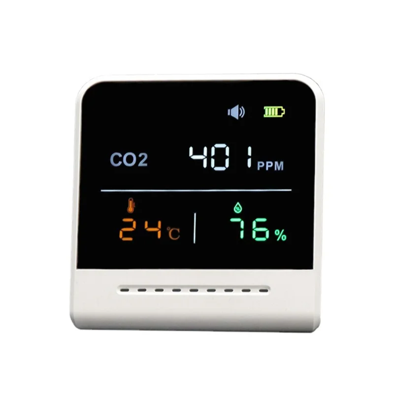 

B04B-USB Charging Carbon Dioxide Air Quality Detector Temperature Humidity Environment Monitor CO2 Gas Concentration NDIR