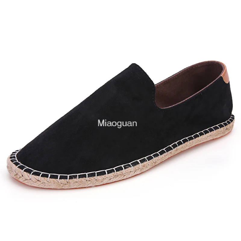 Espadrilles Voor Heren 2023 Herfst Nieuwe Linnen Klassieke Vrijetijdsschoenen Voor Heren Handgemaakte Weven Vissersschoenen Mode Flats Big Size 47