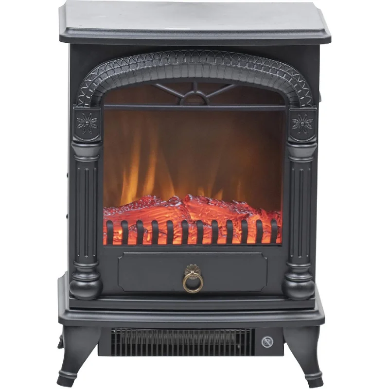 

Comfort Zone Electric Fireplace Space Heater Traditional Warm Stove Style, Realistic 3D Flame Effect Adjustable Thermostat 1500W