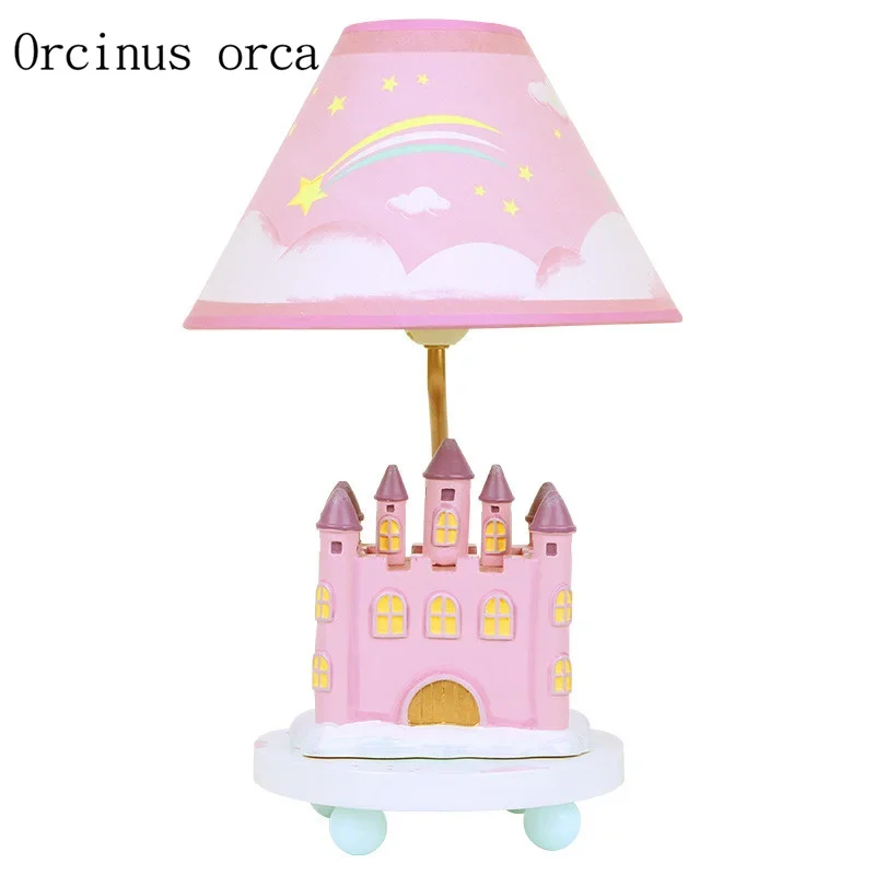 Cartoon creative castle desk lamp girls bedroom Princess bedroom children's room modern simple lovely table lamp free shipping