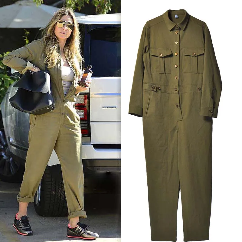 

Street Sle Military een Cotton Overall Pants Women's Autumn Winter New Sle Casual Trousers Low Waist Long Cotton Fabric