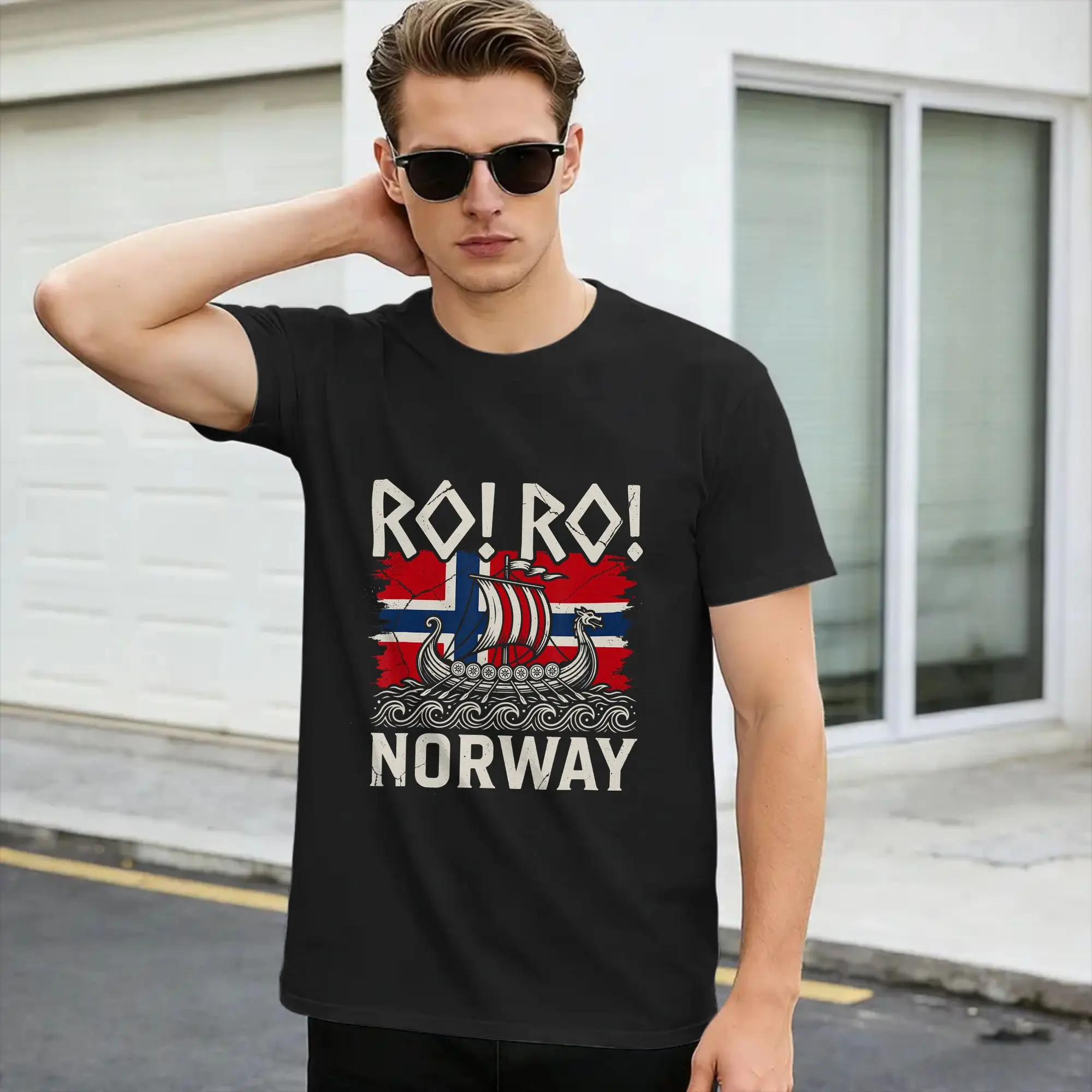 Norway Football T Shirt Summer Ro Ro Ship Row Trendy Cool T Shirts Cotton O Neck Oversized Tees Short Sleeve Y2K Basic Tops,