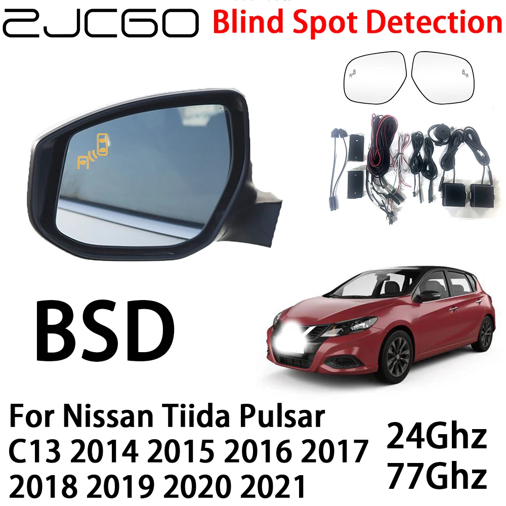 ZJCGO Car BSD Radar Warning System Blind Spot Detection Safety Driving Alert for Nissan Tiida Pulsar C13 2014~2021